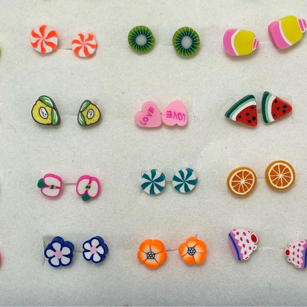 Kids Hypoallergenic Plastic Stud Earring Set, Gift Boxed (100 Pairs Total) - Picture 4 of 5